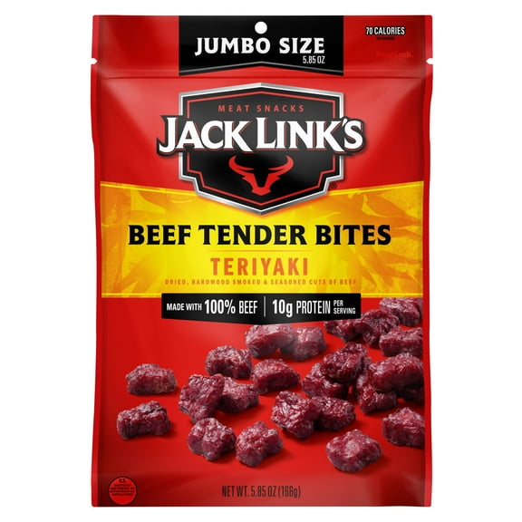 Jack Link's 100% Beef Teriyaki Tender Bites 5.85oz Resealable Bag