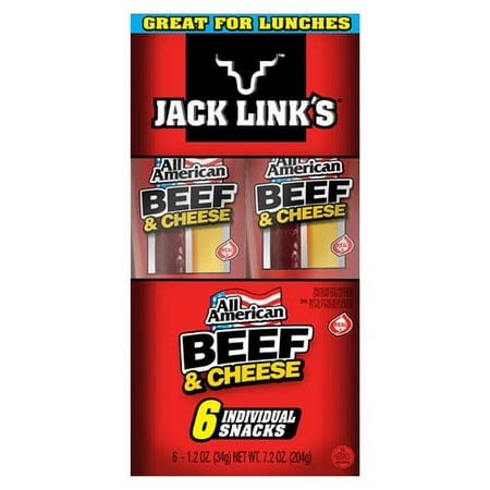 Jack Link's All American Beef & Cheese Sticks 1.2oz 6 Count Multipack