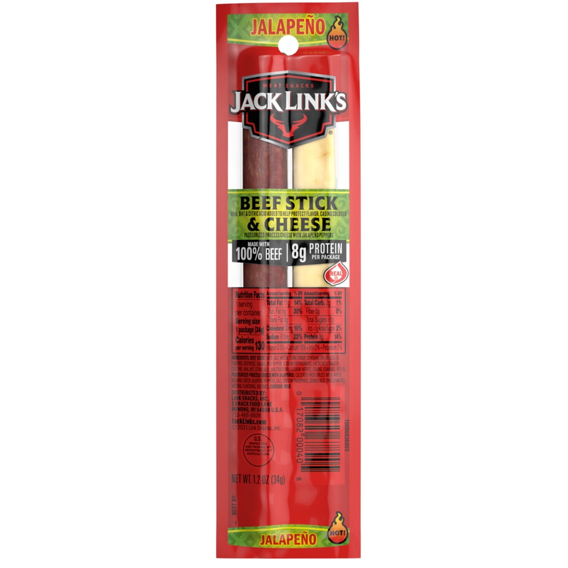 1.2oz Jack Link's Beef and Cheese Snack Jalapeno Sizzle