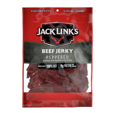 Jack Link’s Beef Jerky, Peppered, Made with 100% Beef, 9g of Protein per Serving, 5 oz, Resealable Bag