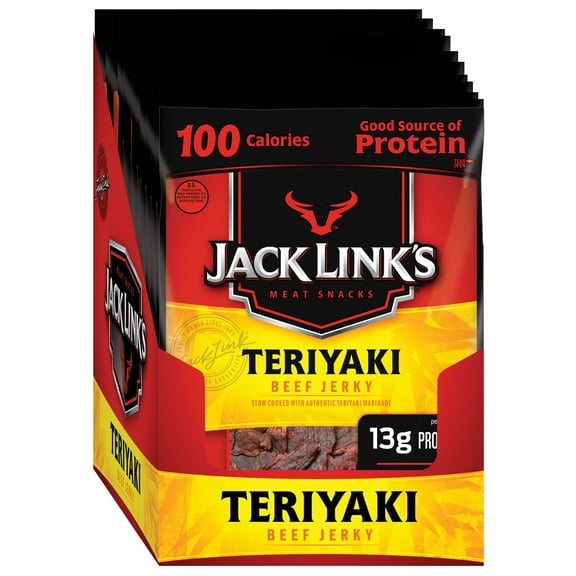 Jack Link's Beef Jerky Snack Size, Teriyaki, 1.25oz, 10 CT