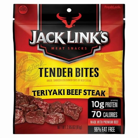 Jack Link's Beef Jerky Tender Bites Teriyaki 2.85 oz Pack of 2