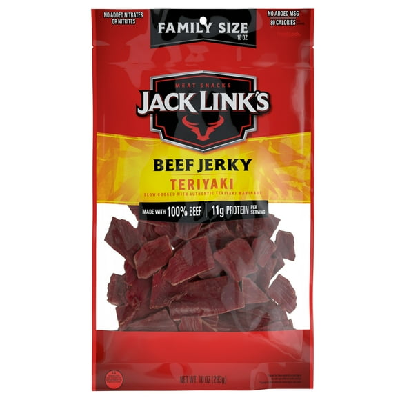 Jack Link’s Beef Jerky, Teriyaki, 100% Beef, 11g of Protein per Serving, 10 Ounce Bag