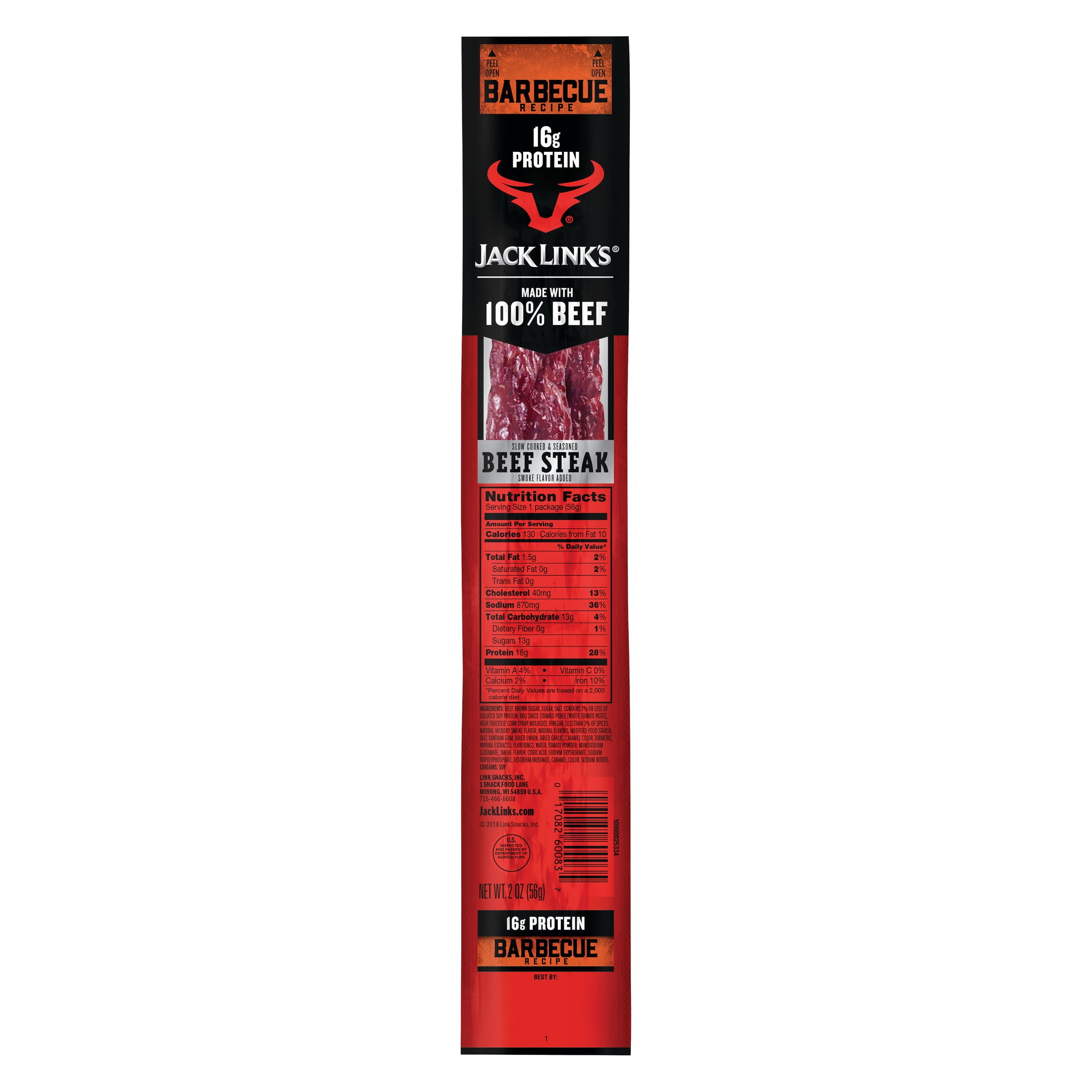 2 Ounce Jack Link's Beef Barbecue Steaks 1/1 Count