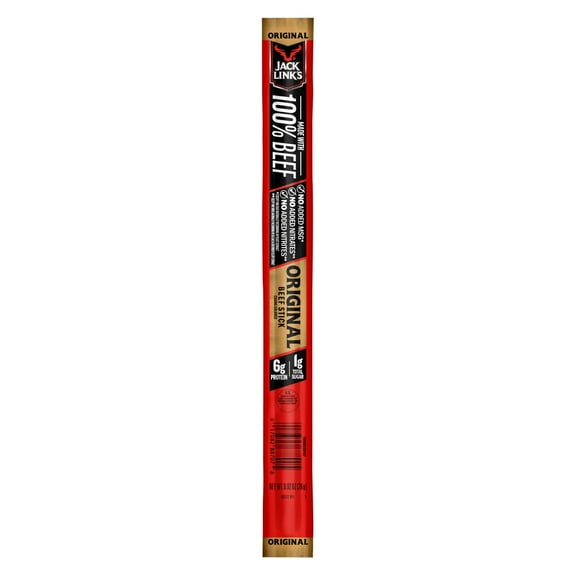 Jack Link’s Beef Sticks, 100% Beef, Original, 12g Protein per Stick, 0.92 oz Stick