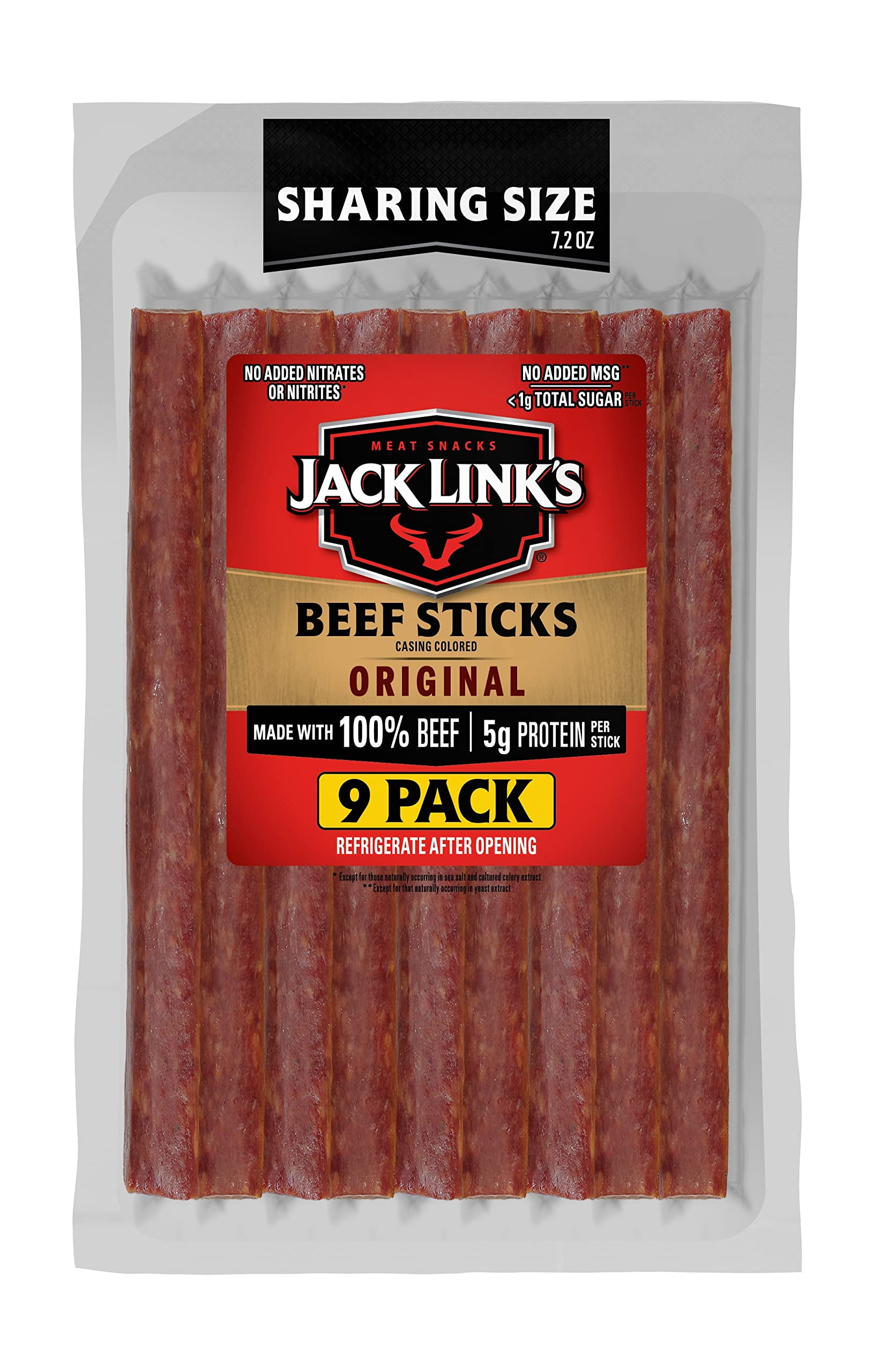 Jack Link's BeefTRDNSticks, Original Flavor Meat Snack Stick - Protein Snack, Meat Stick, Made with 100% Beef, Keto Friendly - 7.2 Oz.