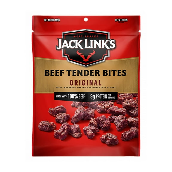 Jack Link's Beef Tender Bites, Original Flavor, Protein-Rich Snack, 3.25 oz Bag