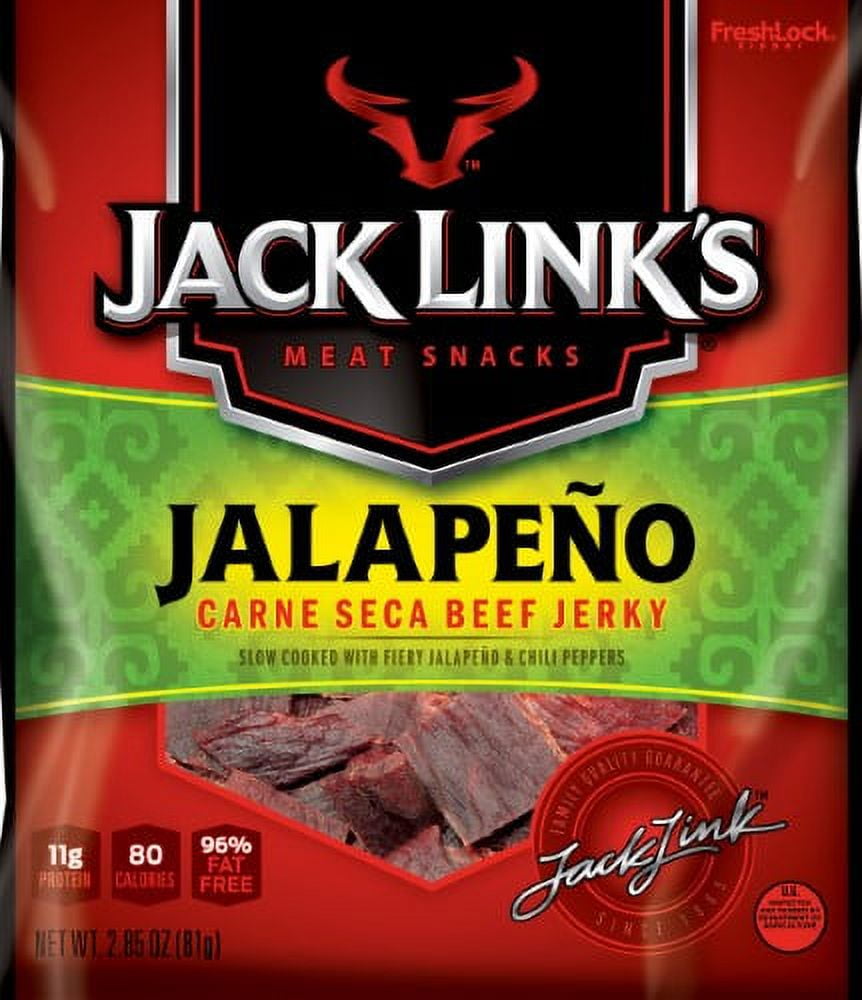 Jack Link's Carne Seca Beef Jerky Jalapeno 2.85 oz (Pack of 20)
