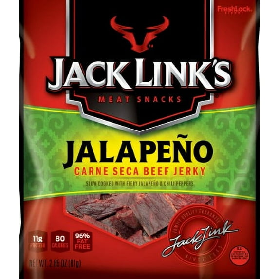 Jack Link's Carne Seca Beef Jerky Jalapeno 2.85 oz (Pack of 20)