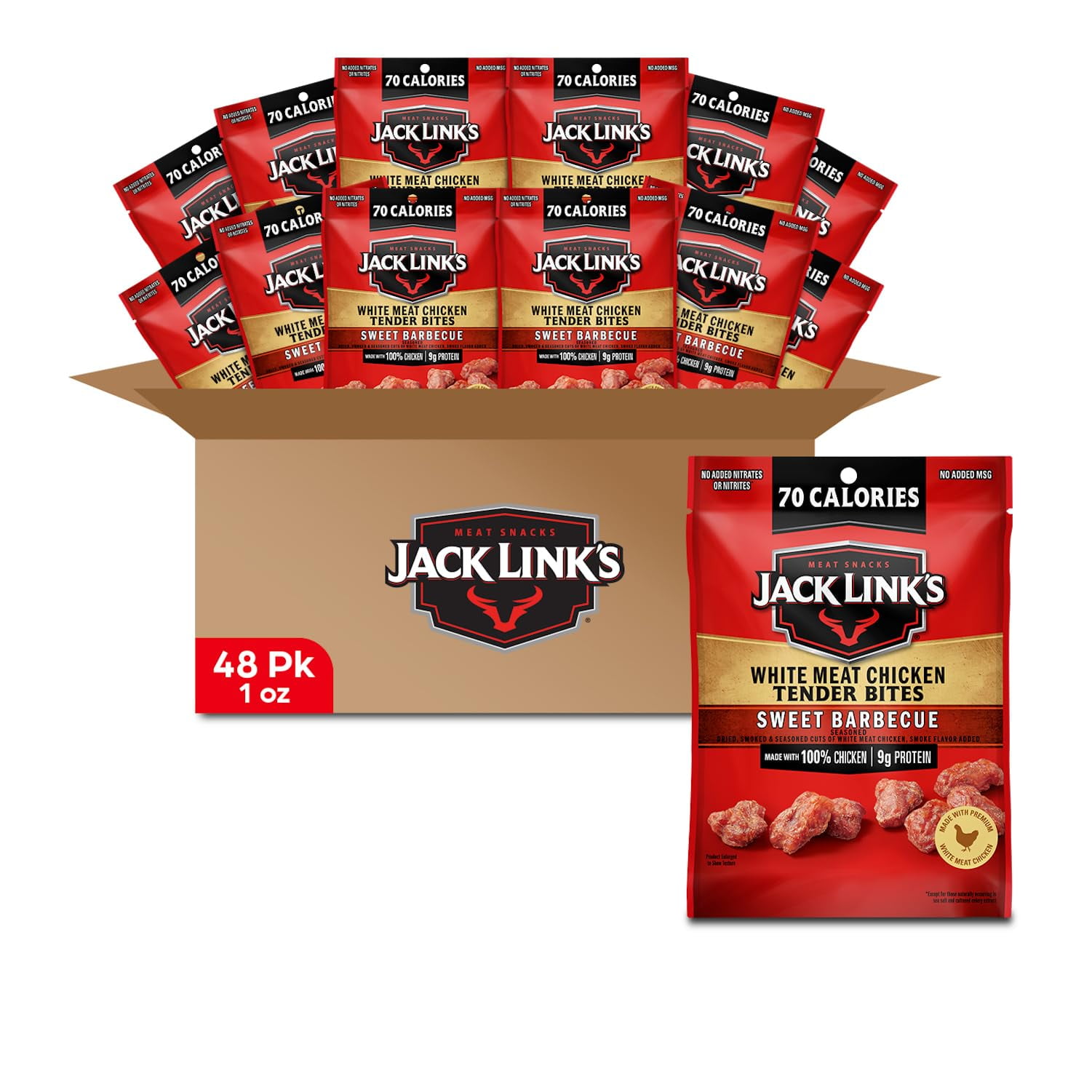 Jack Link's Chicken Tender MMF7 Bites, Sweet BBQ, Bulk Pack Flavorful