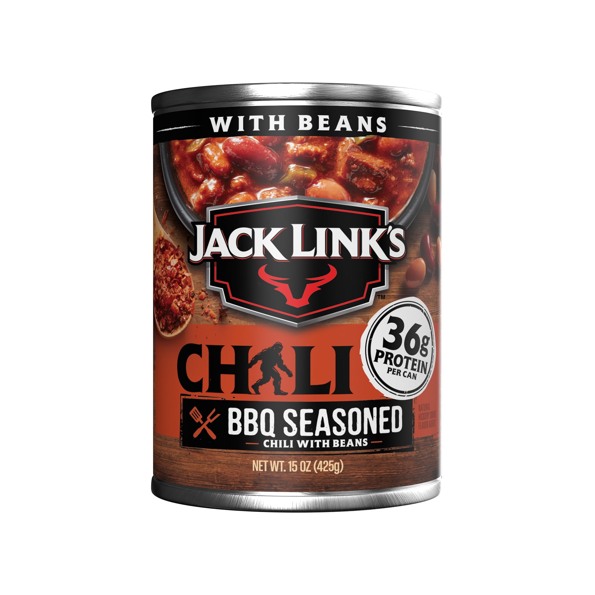 Jack Link's Chili, BBQ Flavored, 15Ounce Can, Hearty Chili Made with 100% Beef