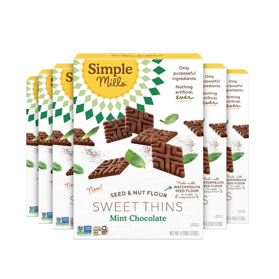 (Pack Of 6) Simple Mills Sweet Thins Chocolate Mint 4.25 Oz