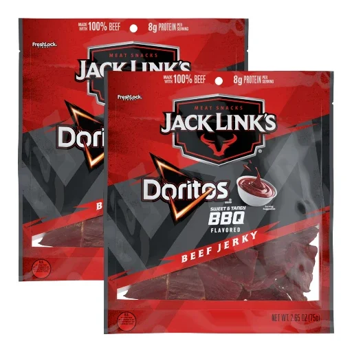 Jack Link's Doritos Sweet & Tangy BBQ Beef Jerky, 2.625 oz, 2-Pack