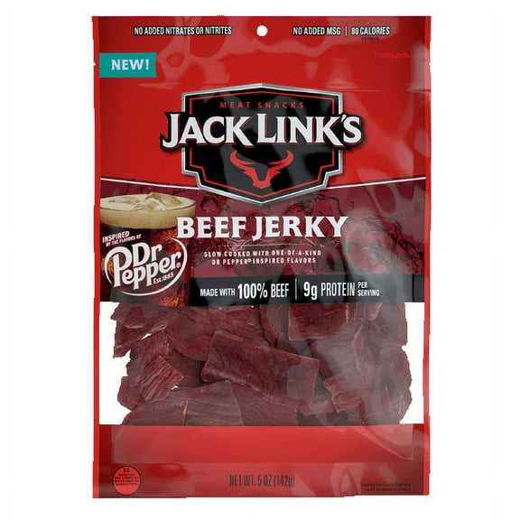 Jack Link's Dr. Pepper Beef Jerky, 5 oz, Resealable Bag