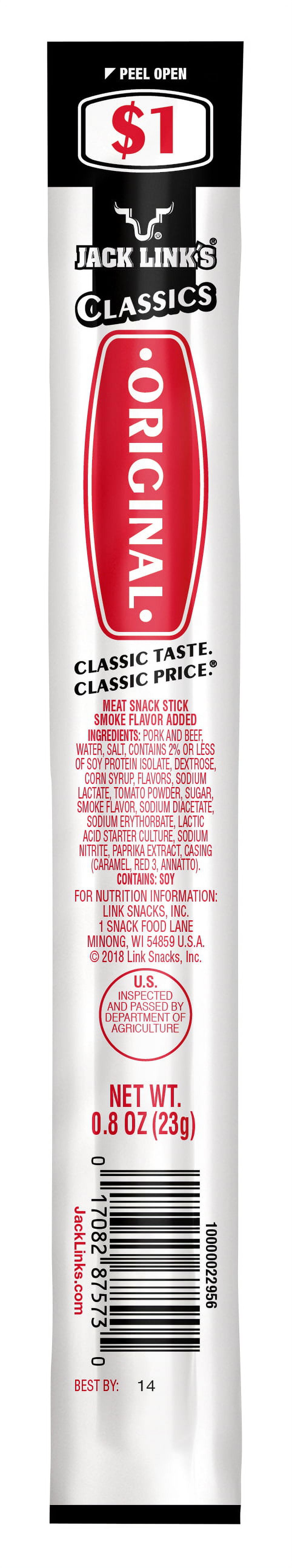 Jack Link's Meat Snack Stick, Protein Snack, Original, .8oz