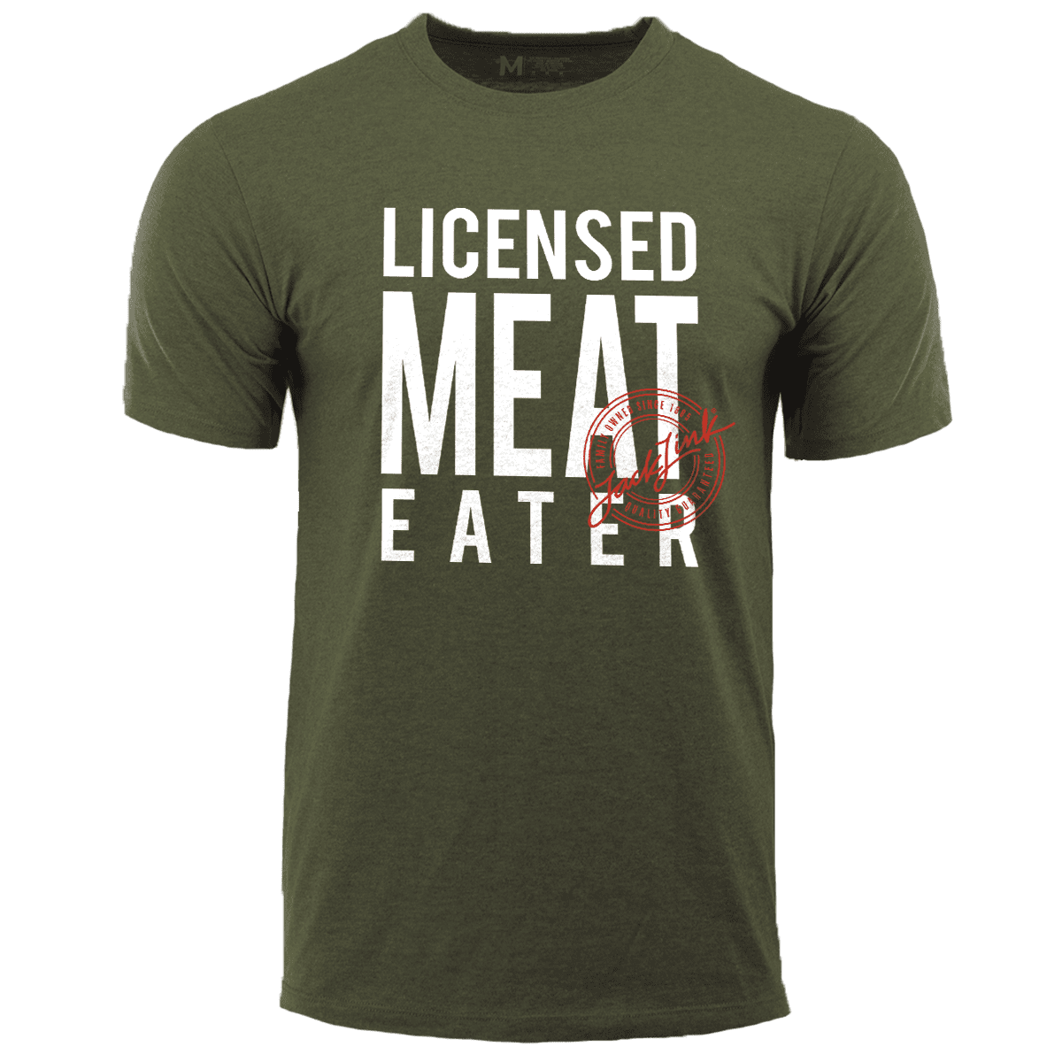 Jack Link's Men's Licensed Meat Eater Olive Short Sleeve T-Shirt- M