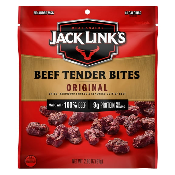 Jack Link's Original Beef Steak Tender Bites, 2.85 oz with 9g of Protein