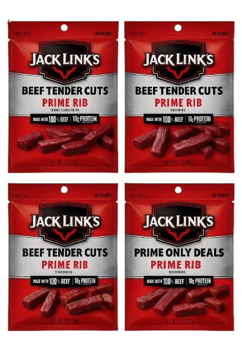 Jack Links Prime Rib TGF4Tender Bites, 1 oz Pack - High-Protein, Low-Fat Beef Snack, Ready-to-Eat Meat Snack - Pack of 4