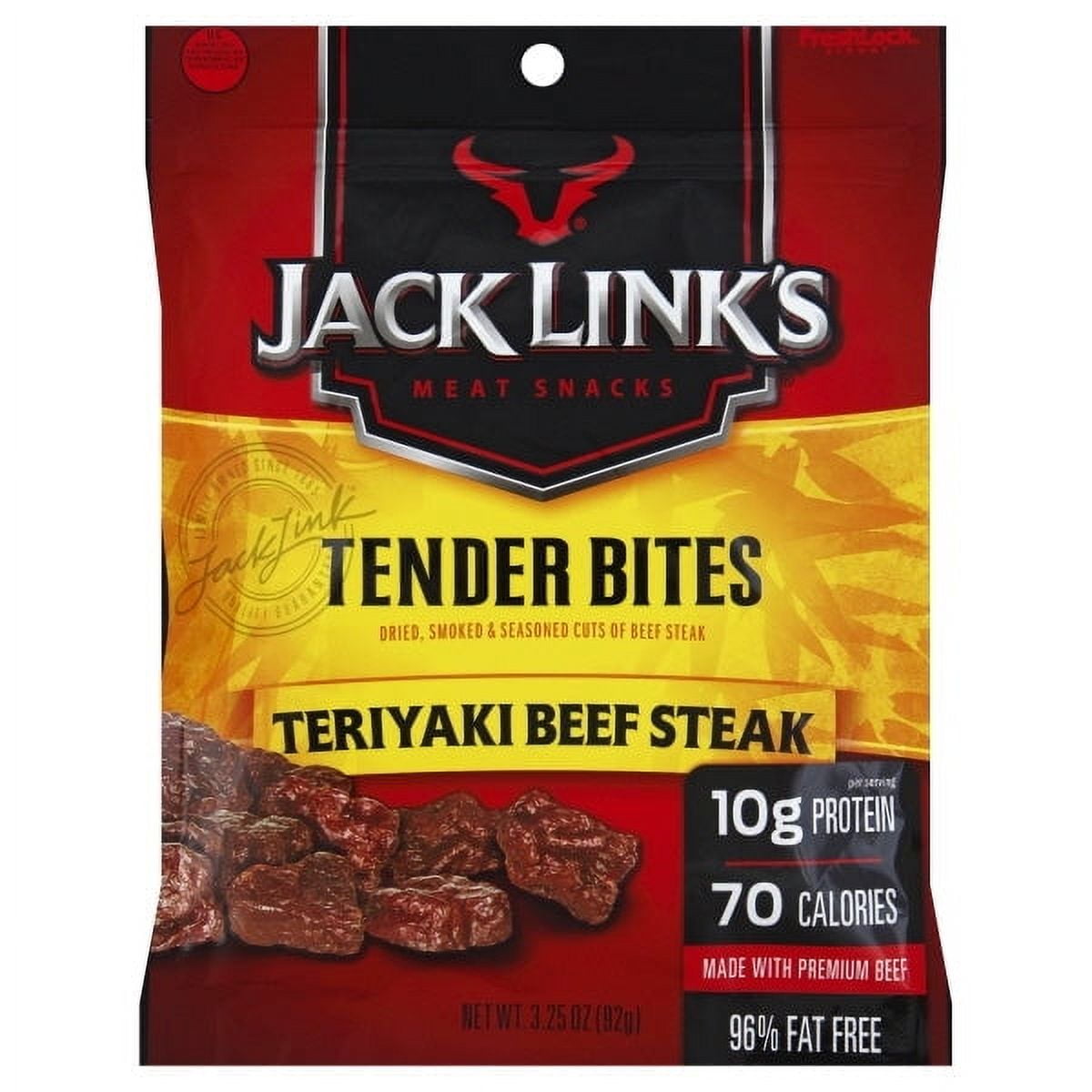 Jack Link's Tender Bites Teriyaki Beef Jerky 3 oz Bag (Pack of 8)