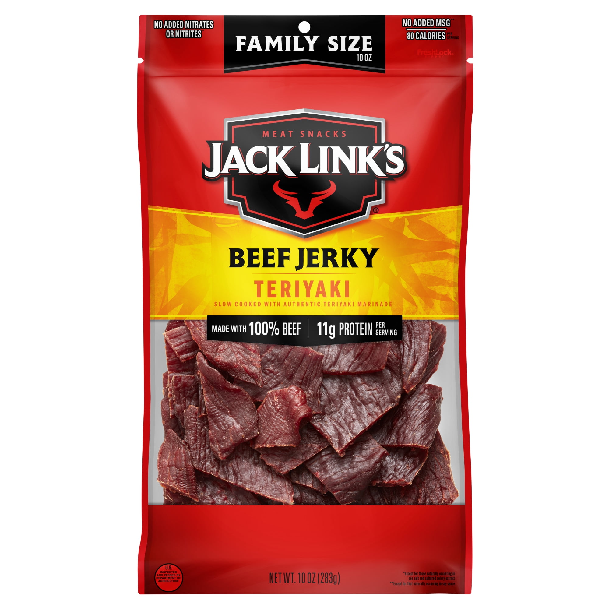 Jack Link's Teriyaki Beef Jerky,10 Oz, Resealable Bag