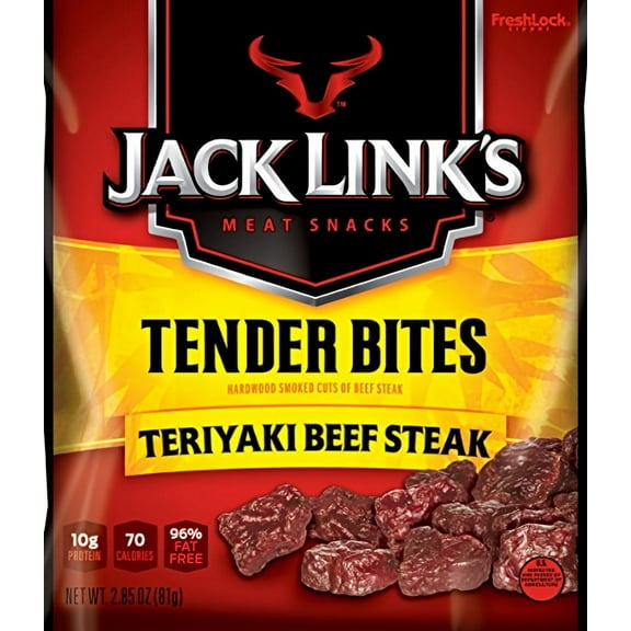 Jack Link's Teriyaki Beef Steak Tender Bites (Pack of 32)