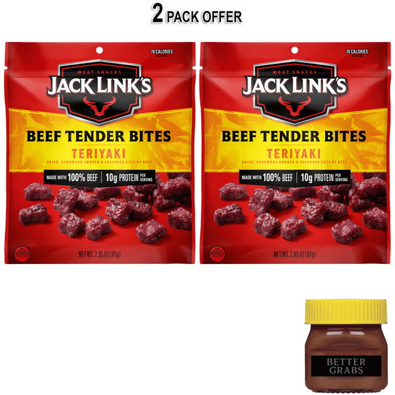 Jack Link's Teriyaki Tender Bites, 100% Beef, 2.85 oz