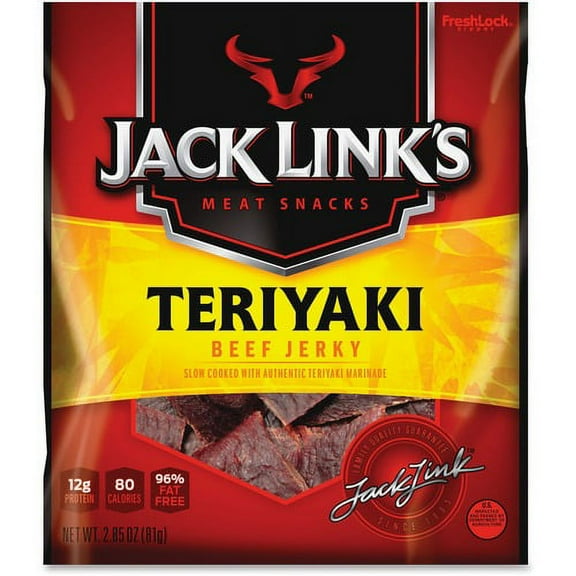 Jack Link's Teryiaki Beef Jerky Snacks - Teriyaki - 2.85 oz - 1 Bag | Bundle of 2 Bags