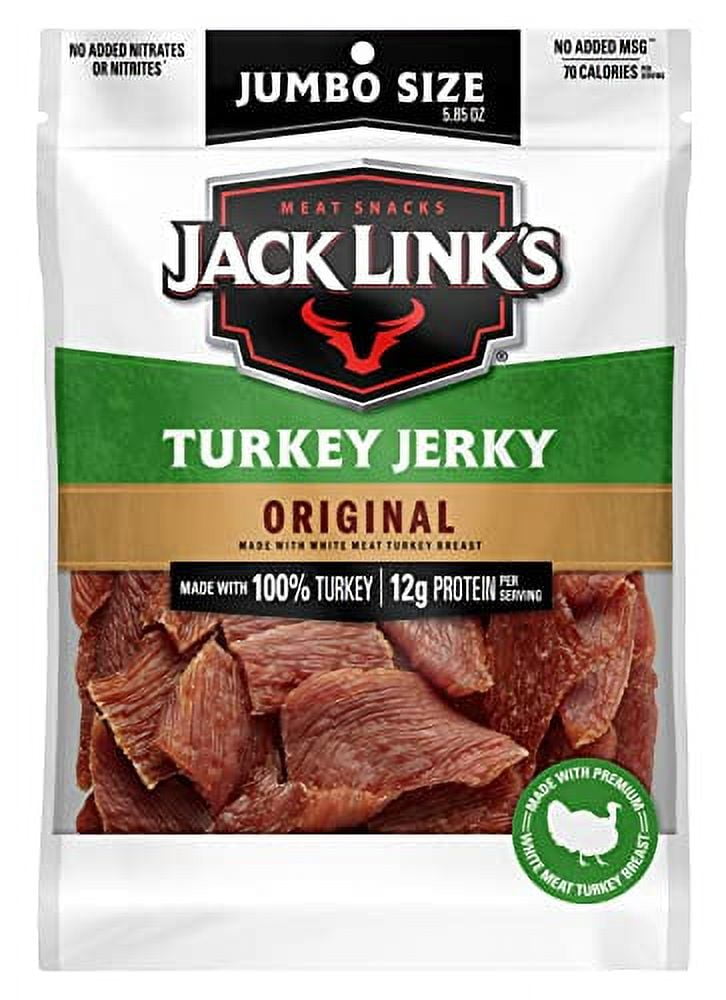 Jack Linkâ€™s Turkey Jerky, Original â€“ Flavorful Meat Snack With 12g