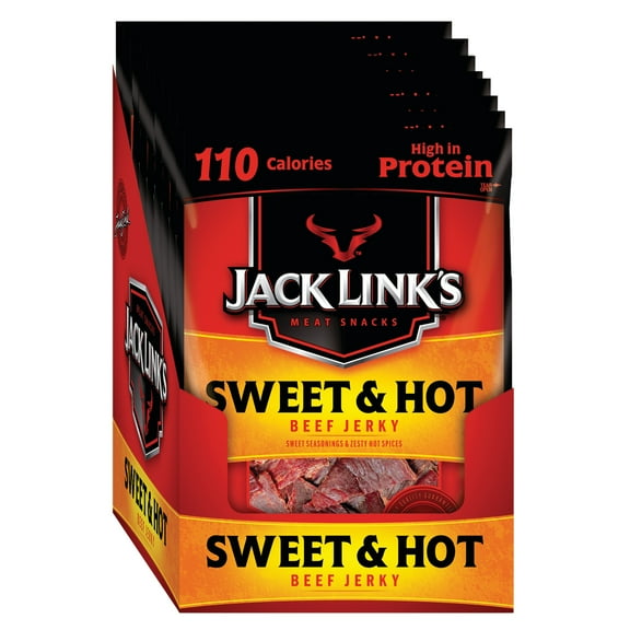 Jack Links Beef Jerky Snack Size, Sweet & Hot, 1.25oz, 10 CT