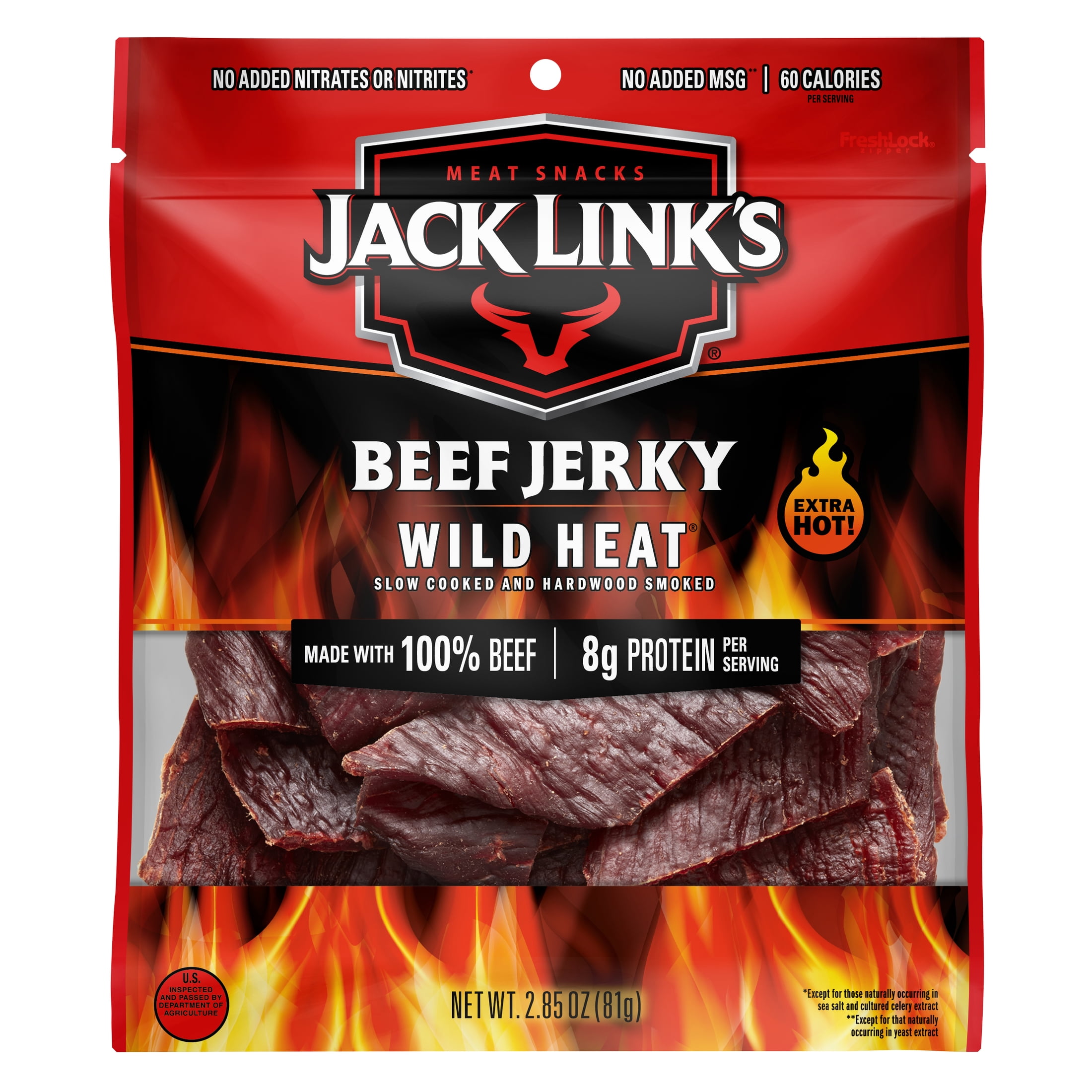 2.85oz Jack Link's Wild Heat Beef Jerky  1/1 count