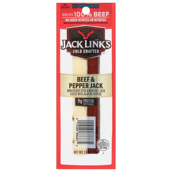1.5oz Jack Link's Original Beef and Pepper Jack Cheese Sticks, Individually Wrapped