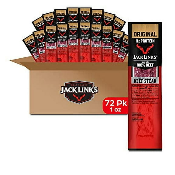 Jack Links Premium Cuts Beef Steak, Original, Strips, Bulk 1 Ounce (Pack of 72)