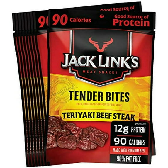 Jack Links Premium Cuts Beef Steak Tender Bites, Teriyaki, 1.25 Ounce (Pack Of 10)