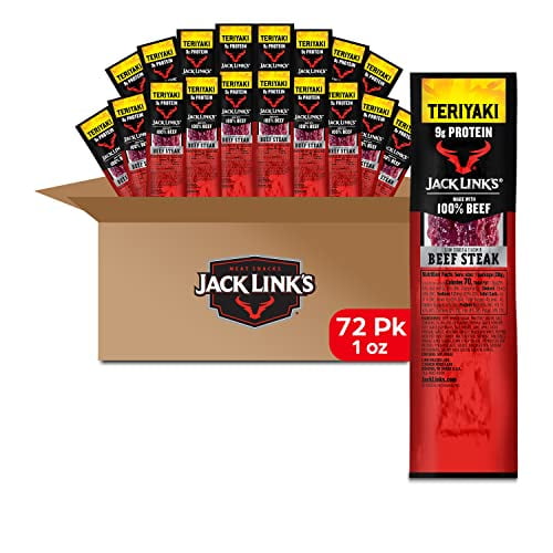 Jack Links Premium Cuts Beef Steak, Teriyaki, Strips, Bulk 1 Ounce (Pack of 72)