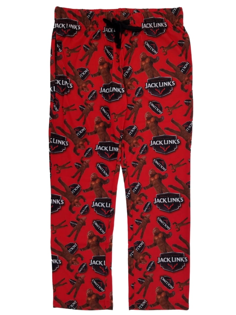 Jack Links Sasquatch Yeti Mens Red Knit Sleep Pants Pajama Bottoms