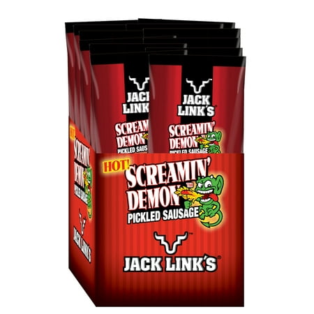 Jack Links Screamin Demon Pickled Sausage, Hot, 2.4oz, 12 CT