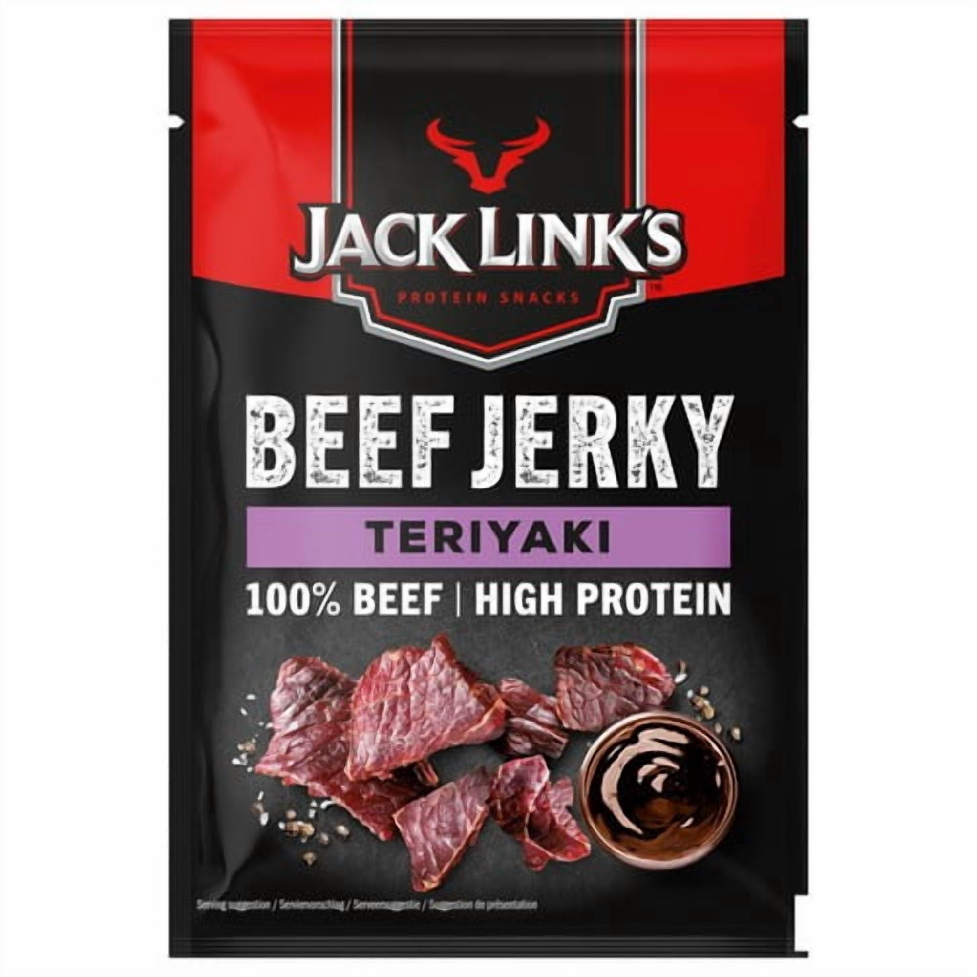 Jack Links Teriyaki Beef Jerky 60g, British Import (Pack of 3)