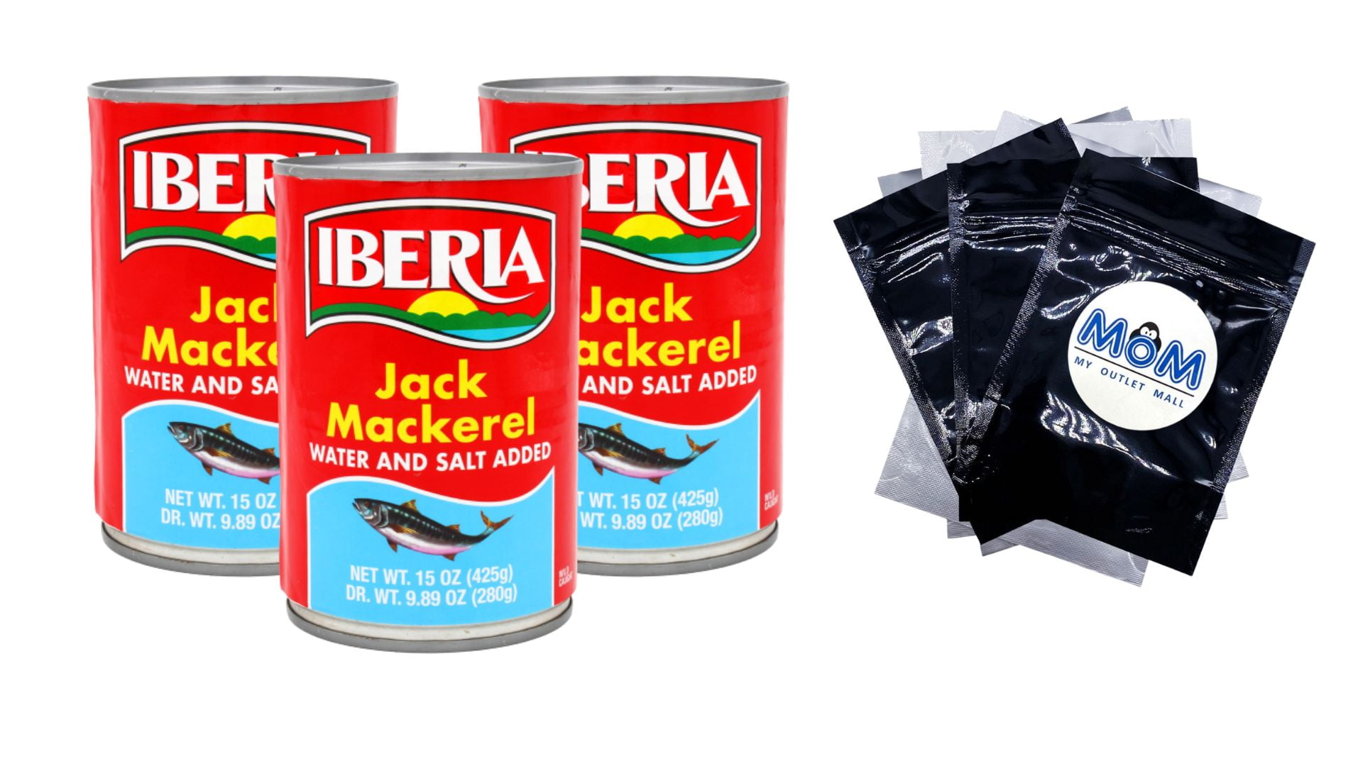 Jack Mackerel in Water and Salt Added 3 pack 15oz per pack Iberia