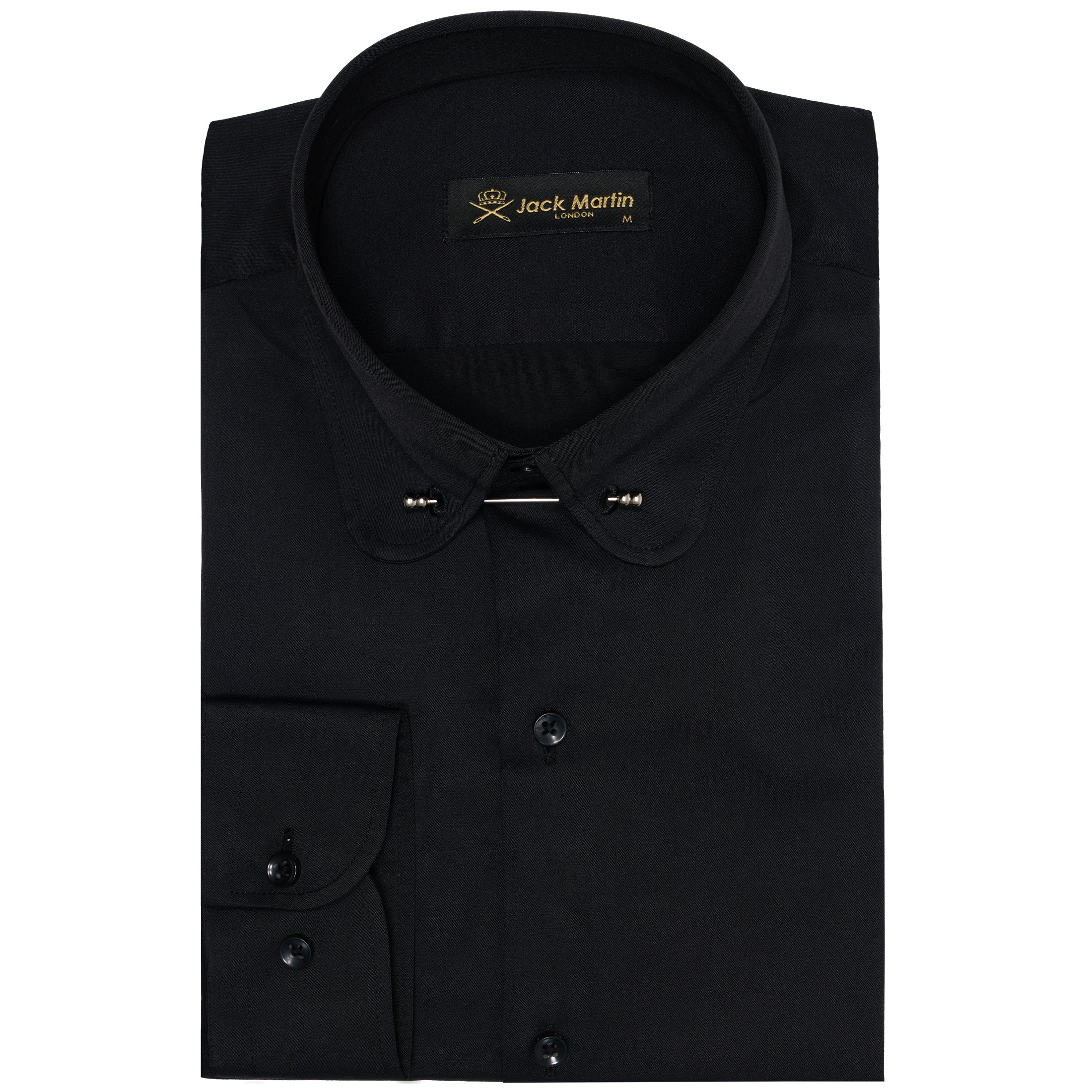 Jack Martin Men's Club Collar Dress Shirt with Pin Collar Bar Long