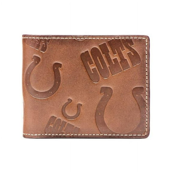 Jack Mason Brand JMF-2023-IN Indianapolis Sideline All-Over Embossed Bifold Wallet