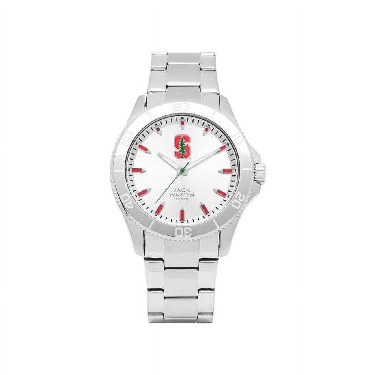 Jack Mason Clemson University Luxury Watch Stainless Bracelet  Silver Dial Strat-o-timer 20mm 7-Link Bracelet – Jack Mason main image 3