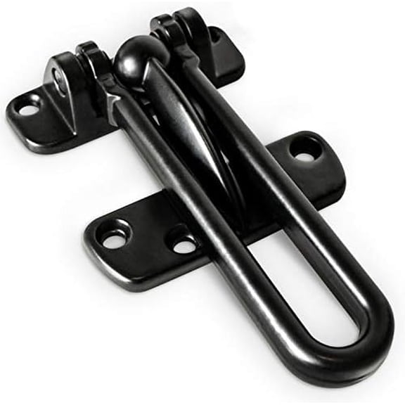 Jack N’ Drill Swing Bar Door Lock Durable Door Guard for Back & Front Doors, Childproof Door Security Made from Reinforced Diecast Metal for Home Security (Black, 2 Pack)