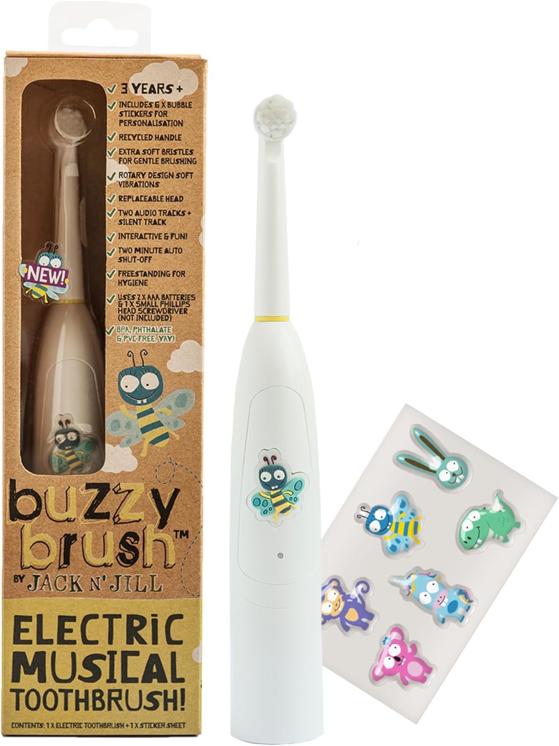 Jack N' Jill Kids Buzzy Brush Electric Musical Toothbrush Kids