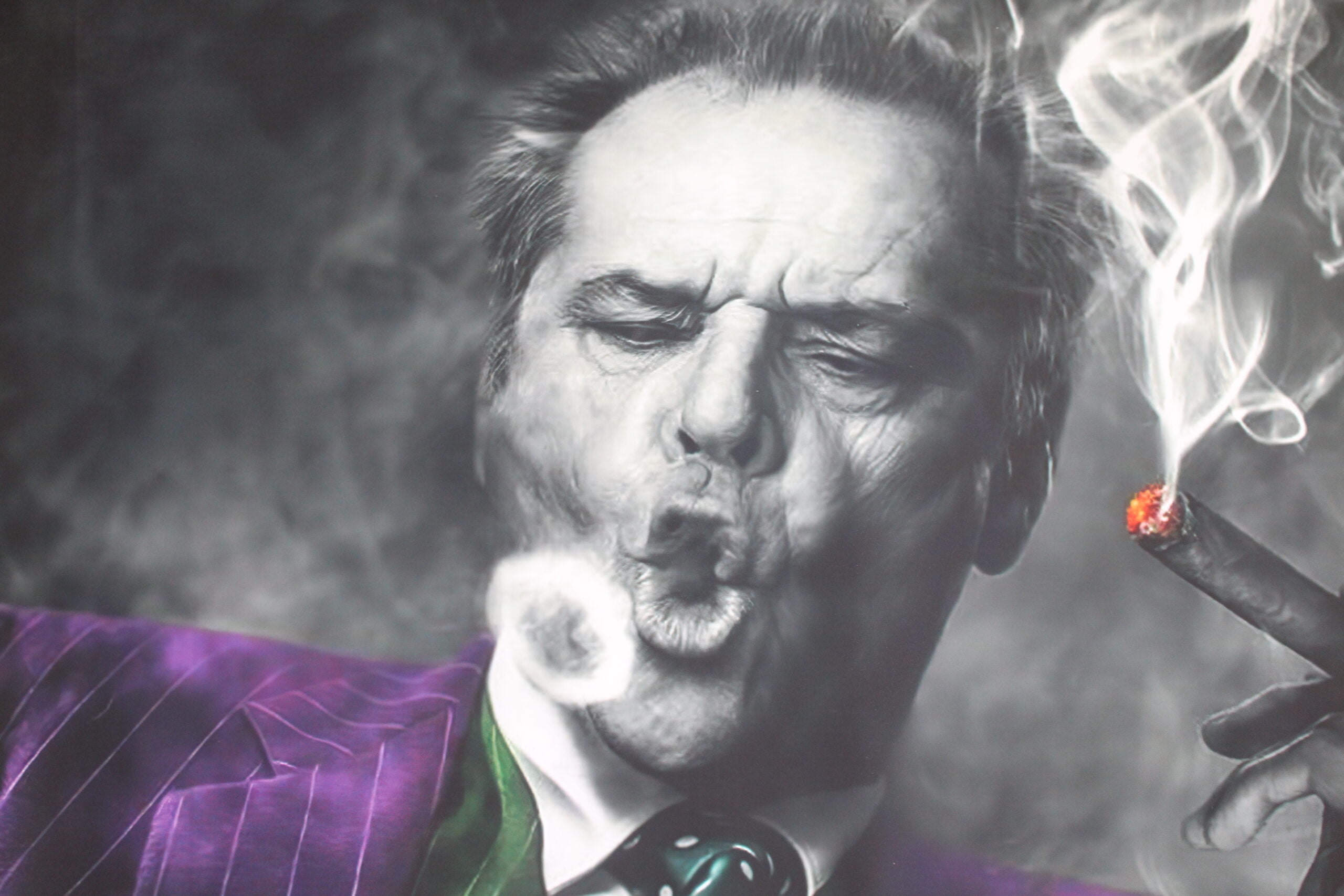 Jack Nicholson Cigar Rings Giant Canvas Painting Print Unstretched, 53 ...