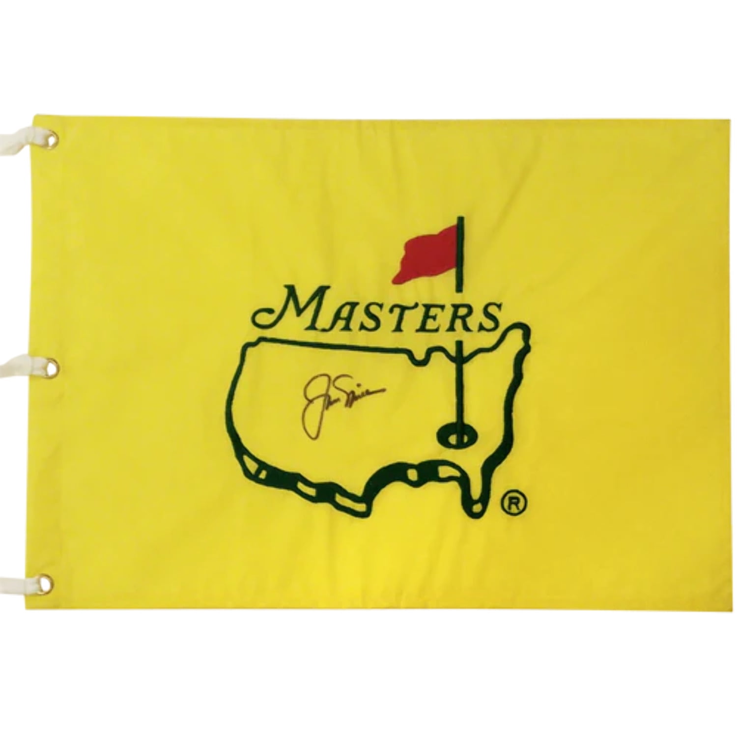 Jack Nicklaus Autographed Undated Masters Golf Pin Flag JSA Full
