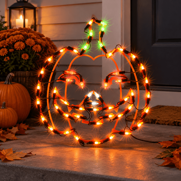 Jack-O-Lantern 1-Pack Lighted Window Silhouette Holiday Ornament, 13.3 Inch
