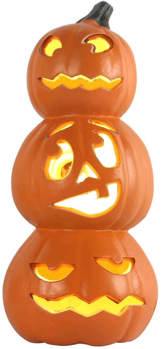 Jack O Lantern 15 Inch Ugly Large Halloween Pumpkin Lantern with Pre