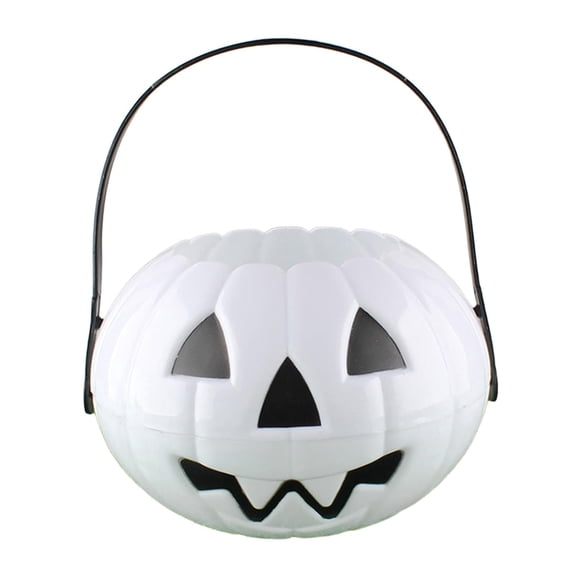 Jack O Lantern Plastic Pumpkin Bucket, Halloween Pumpkin Candy Pail, Trick or Treat Container for Candy Collection & Holiday Decor
