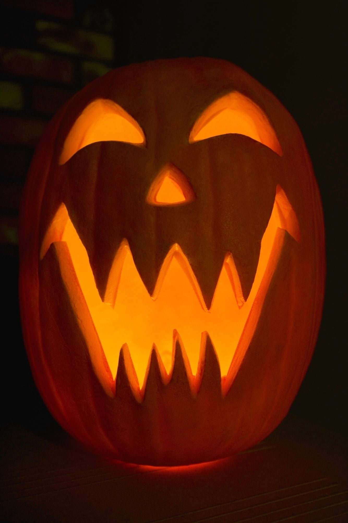 Jack-O-Lantern Canvas Art - Carson Ganci Design Pics (22 x 34)