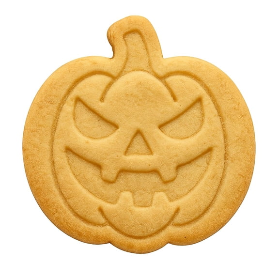 Mighty Gadget Jack-O'-Lantern Cookie Cutter & Stamp - 4x3.6" Spooky Design for Halloween Treats (Random Color)